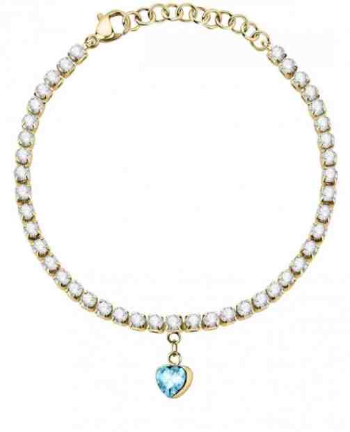 La Petite Story Pozlacený náramek se světle modrým srdíčkem Love LPS05ASD29 + 2 měsíce na vrácení zboží