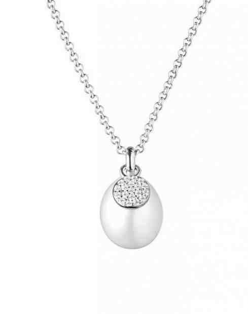 Silvego Elegantní stříbrný náhrdelník s perlou Ilaria GRP20479PW (řetízek, přívěsek) + 2 měsíce na vrácení zboží