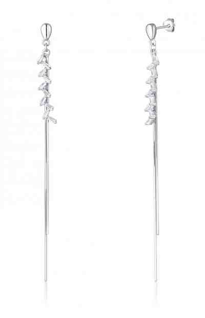 JVD Dlouhé stříbrné náušnice se zirkony SVLE0997XE9BI00 + 2 měsíce na vrácení zboží