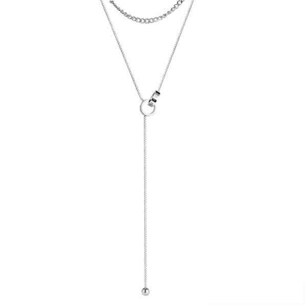 Troli Stylový ocelový dvojitý náhrdelník + 2 měsíce na vrácení zboží