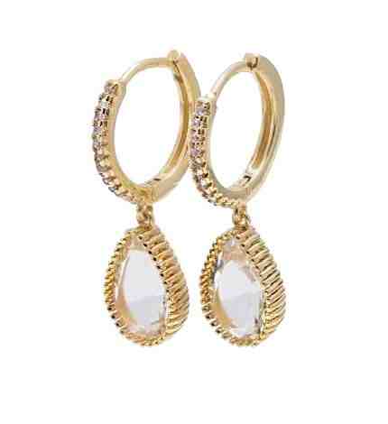 Troli Pozlacené kruhové náušnice se zirkonem VBE008 G + 2 měsíce na vrácení zboží