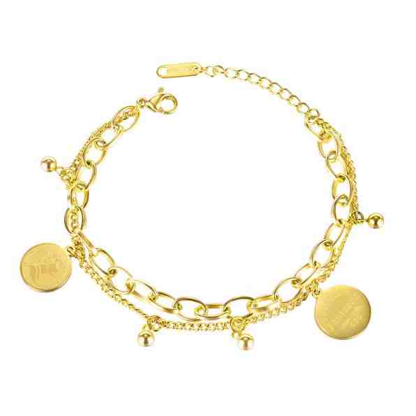 Troli Dvojitý pozlacený náramek s přívěsky VGS1134G + 2 měsíce na vrácení zboží