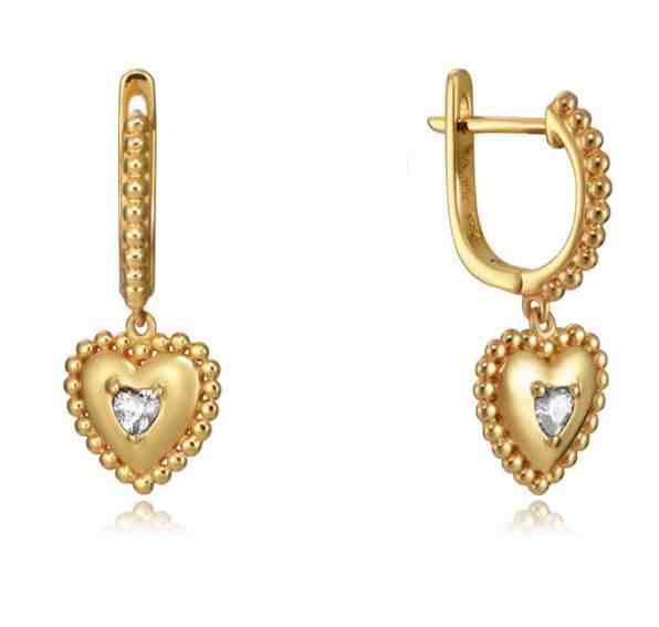Viceroy Romantické pozlacené náušnice Srdíčka Popular 7113E100-38 + 2 měsíce na vrácení zboží