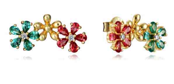 Viceroy Květinové pozlacené náušnice VCD 61072E100-39 + 2 měsíce na vrácení zboží