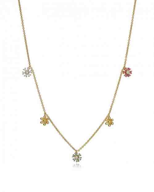 Viceroy Pozlacený náhrdelník se třpytivými květinami 61072C100-39 + 2 měsíce na vrácení zboží