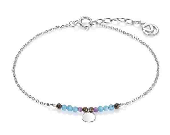 Viceroy Stylový stříbrný náramek s korálky achátu 4049P100-43 + 2 měsíce na vrácení zboží