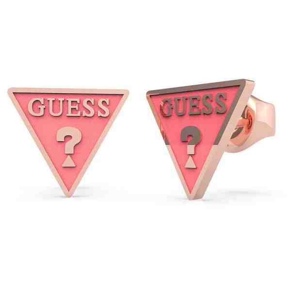 Guess Trojúhelníkové růžově pozlacené náušnice UBE70125 + 2 měsíce na vrácení zboží