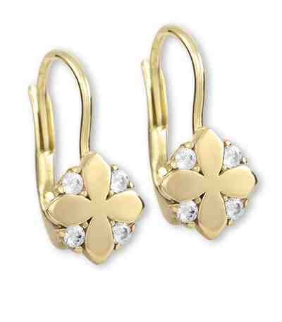 Brilio Jemné zlaté náušnice s čirými krystaly 745 239 001 00945 0000000 + 2 měsíce na vrácení zboží