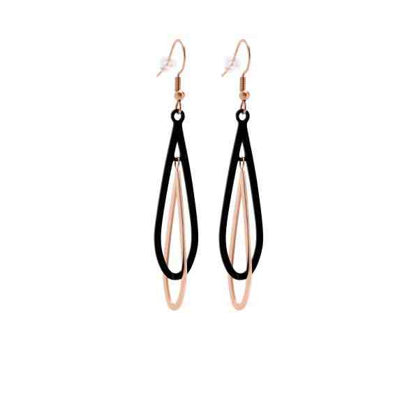 Troli Elegantní bicolor náušnice z oceli VSE009RB-PET + 2 měsíce na vrácení zboží