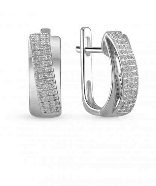 JVD Krásné stříbrné náušnice se zirkony SVLE0643XH2BI00 + 2 měsíce na vrácení zboží