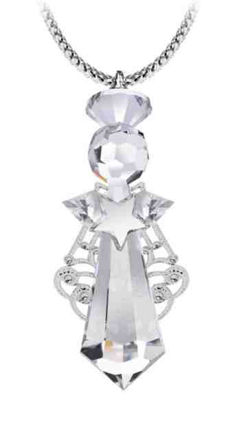 Preciosa Vánoční ozdoba Andělíček z českého křišťálu Preciosa 1516 00 + 2 měsíce na vrácení zboží