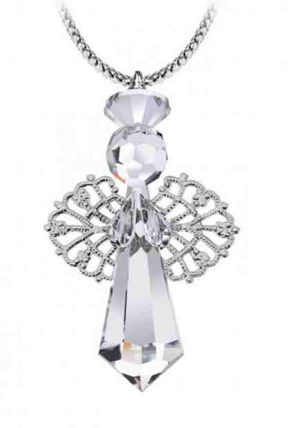 Preciosa Vánoční ozdoba Letící anděl z českého křišťálu Preciosa 1518 00 + 2 měsíce na vrácení zboží