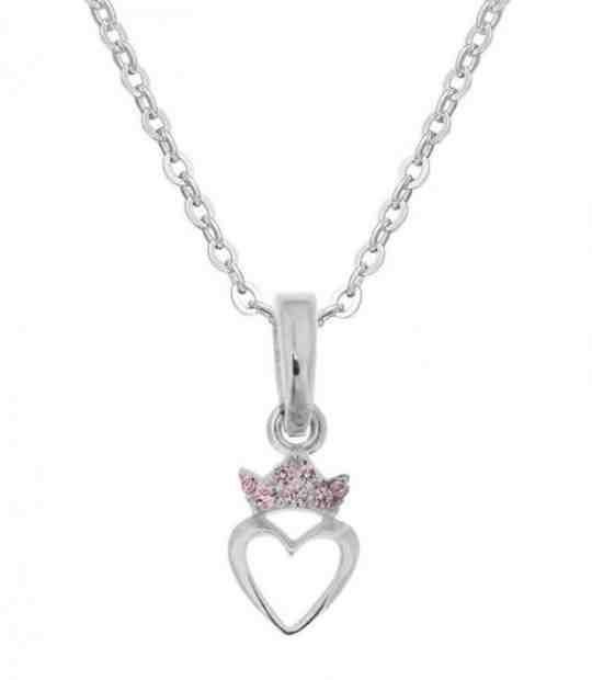 Praqia Stříbrný náhrdelník Princezna KO8051_BR030_40_RH  (řetízek, přívěsek) + 2 měsíce na vrácení zboží