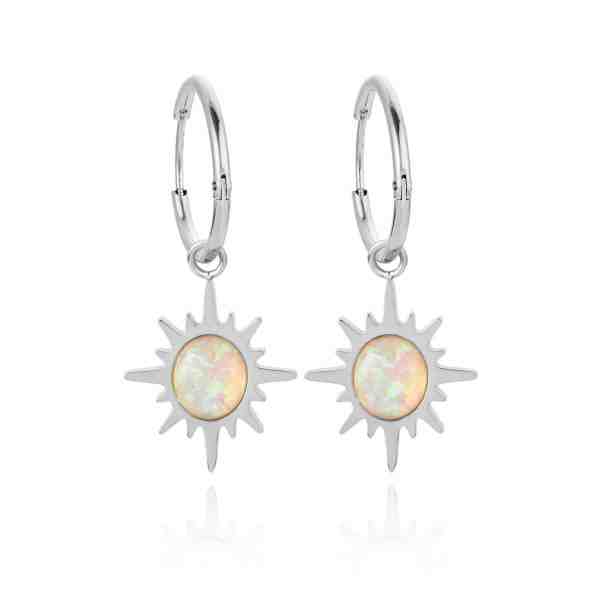 Troli Ocelové náušnice s bílými syntetickými opály 2v1 + 2 měsíce na vrácení zboží