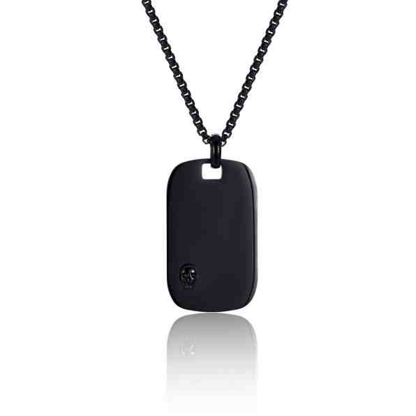 Troli Pánský ocelový náhrdelník Psí známka s lebkou VSM003G-PET + 2 měsíce na vrácení zboží