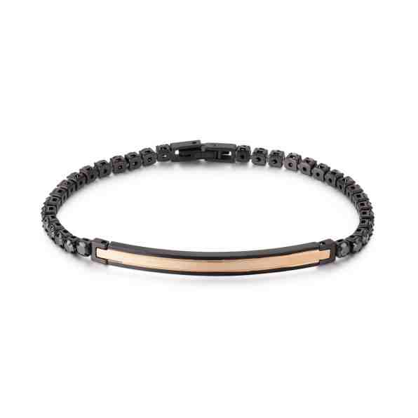 Troli Černý ocelový náramek s bronzovým detailem VEDB109B + 2 měsíce na vrácení zboží