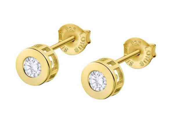 Lotus Silver Třpytivé pozlacené náušnice s čirými zirkony Pure Essential LP3297-4/2 + 2 měsíce na vrácení zboží