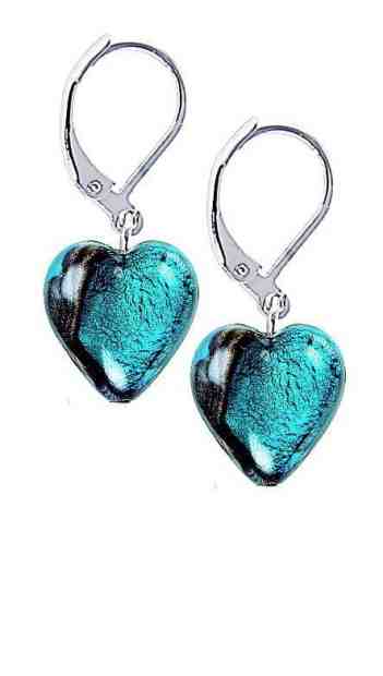 Lampglas Výjimečné náušnice Turquoise Heart s ryzím stříbrem v perlách Lampglas ELH5 + 2 měsíce na vrácení zboží