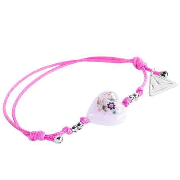 Lampglas Hravý náramek Pink Flower s unikátní kresbou v perle Lampglas BLH11 + 2 měsíce na vrácení zboží
