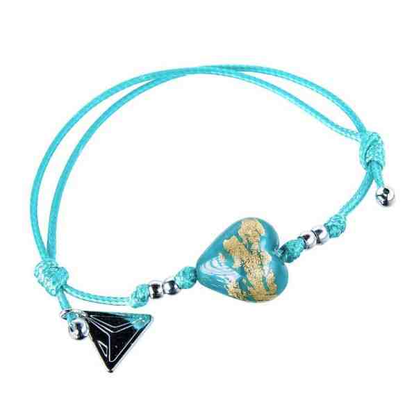 Lampglas Půvabný náramek Azure Lake s 24karátovým zlatem v perle Lampglas BLH14 + 2 měsíce na vrácení zboží