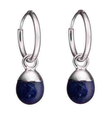 Decadorn Kruhové stříbrné náušnice se sodalitem 2v1 + 2 měsíce na vrácení zboží