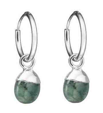 Decadorn Kruhové stříbrné náušnice se smaragdem 2v1 + 2 měsíce na vrácení zboží