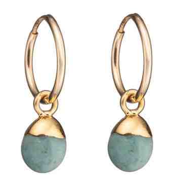 Decadorn Kruhové pozlacené náušnice s amazonitem 2v1 + 2 měsíce na vrácení zboží