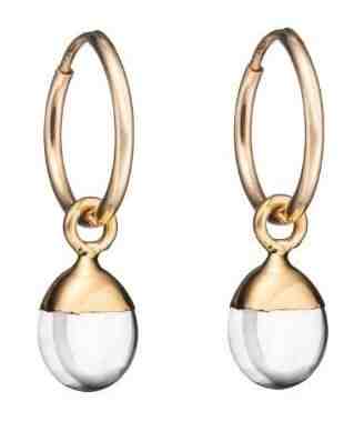 Decadorn Kruhové pozlacené náušnice s křemenem 2v1 + 2 měsíce na vrácení zboží