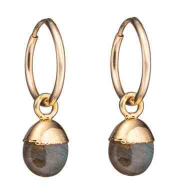 Decadorn Kruhové pozlacené náušnice s labradoritem 2v1 + 2 měsíce na vrácení zboží