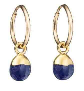 Decadorn Kruhové pozlacené náušnice se safírem 2v1 + 2 měsíce na vrácení zboží