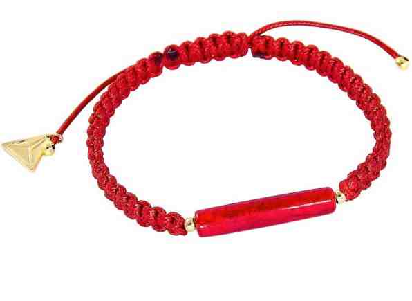 Lampglas Ochraňující červený náramek Shamballa Red Line s 24kt zlatem v perle Lampglas BSHX4 + 2 měsíce na vrácení zboží