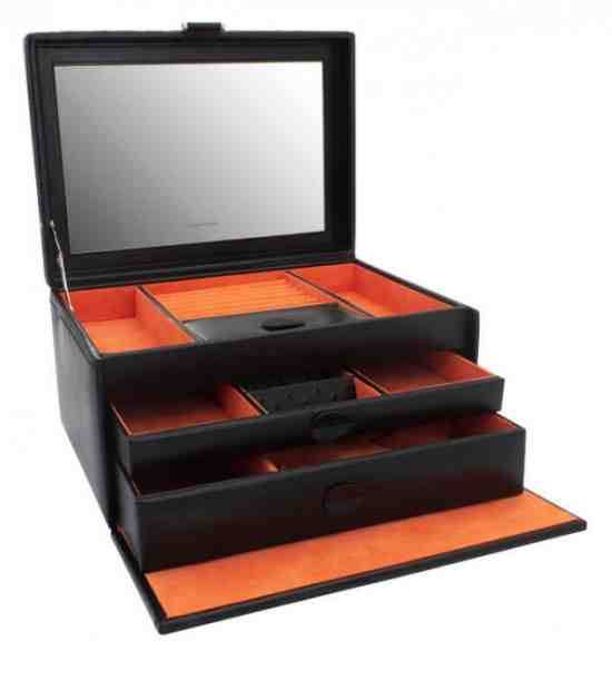 Friedrich Lederwaren Moderní černá šperkovnice Boho 20133-2 + 2 měsíce na vrácení zboží