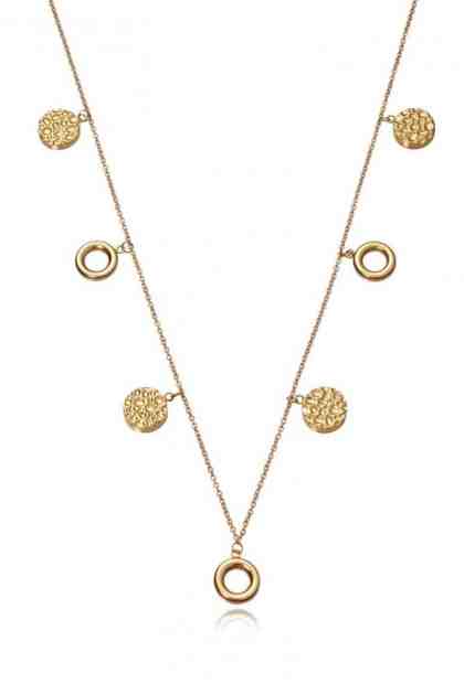 Viceroy Pozlacený náhrdelník s kruhovými přívěsky Air 75276C01012 + 2 měsíce na vrácení zboží