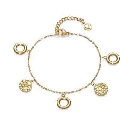 Viceroy Pozlacený náramek s kruhovými přívěsky Air 75276P01012 + 2 měsíce na vrácení zboží
