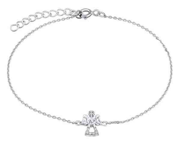 Silvego Jemný stříbrný náramek Andělíček s čirými zirkony MW2233B + 2 měsíce na vrácení zboží