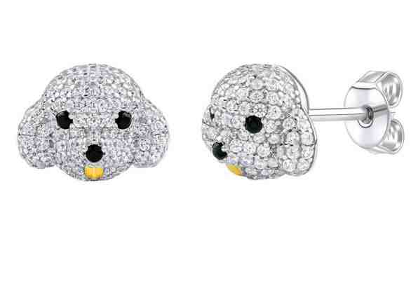 Silvego Roztomilé stříbrné náušnice ve tvaru pejska Bady MW14110E + 2 měsíce na vrácení zboží