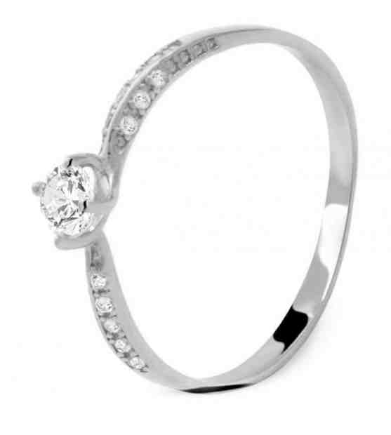 Beneto Exclusive Něžný prsten z bílého zlata se zirkony AUG0004-W 54 mm + 2 měsíce na vrácení zboží