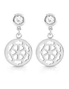 Guess Ocelové náušnice s přívěsky Blooming Peony JUBE01232JWRHT/U + 2 měsíce na vrácení zboží