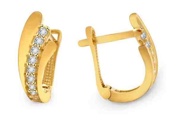 Beneto Exclusive Elegantní zlaté náušnice se zirkony AUP0009-G-WH-0245 + 2 měsíce na vrácení zboží