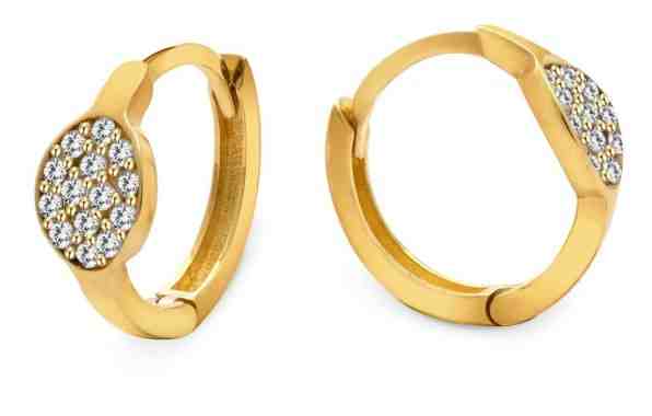 Beneto Exclusive Oslnivé zlaté náušnice s třpytivými zirkony AUP0013-G-WH-0140 + 2 měsíce na vrácení zboží