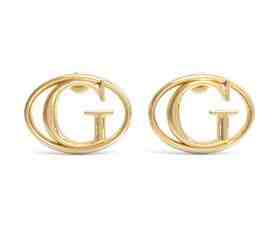 Guess Pozlacené peckové náušnice Iconic JUBE01041JWYGT/U + 2 měsíce na vrácení zboží