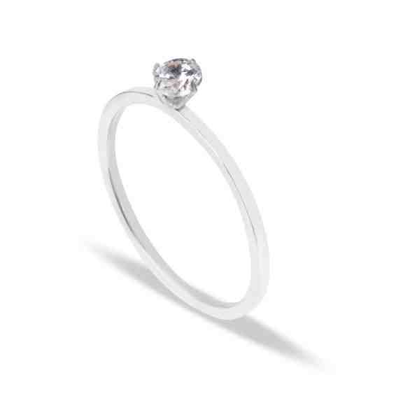 Troli Půvabný ocelový prsten s krystalem 57 mm + 2 měsíce na vrácení zboží