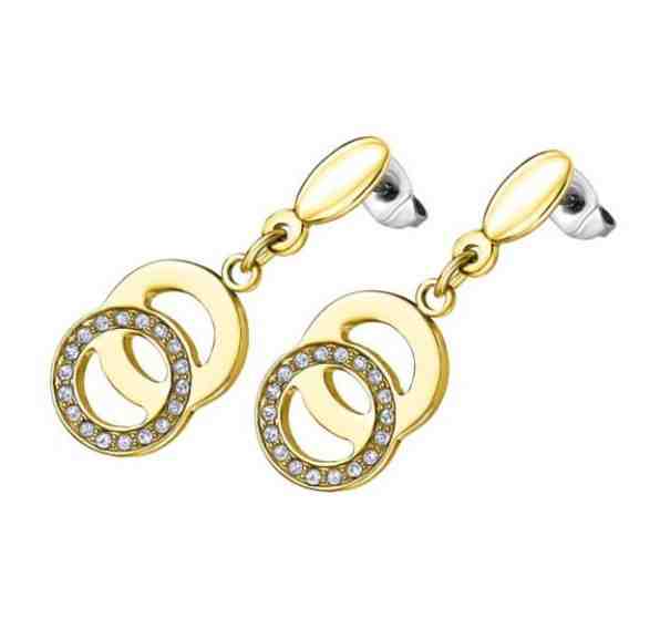 Lotus Style Elegantní pozlacené náušnice se zirkony Woman Basic LS1913-4/3 + 2 měsíce na vrácení zboží