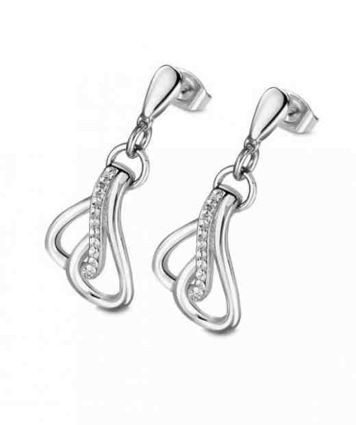 Lotus Style Elegantní ocelové náušnice se zirkony Woman Basic LS1945-4/1 + 2 měsíce na vrácení zboží