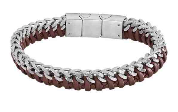 Lotus Style Luxusní pánský bicolor náramek z oceli a kůže Men Basic LS2099-2/5 + 2 měsíce na vrácení zboží