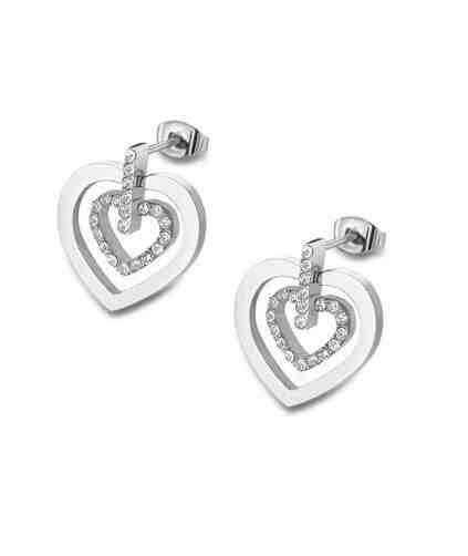 Lotus Style Romantické ocelové náušnice se zirkony Woman Basic LS1867-4/1 + 2 měsíce na vrácení zboží