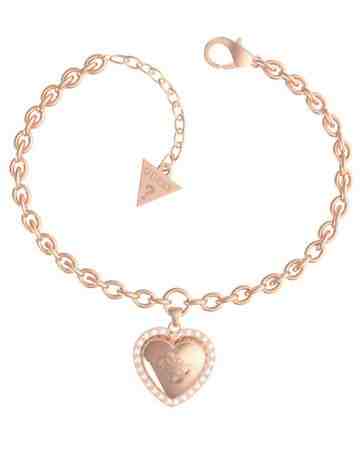 Guess Romantický bronzový náramek s přívěsky That`s Amore JUBB01077JWRG 18 cm + 2 měsíce na vrácení zboží