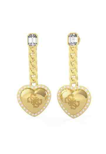 Guess Romantické pozlacené náušnice s přívěsky That`s Amore JUBE01071JWYGT/U + 2 měsíce na vrácení zboží