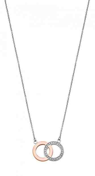 Lotus Style Ocelový bicolor náhrdelník se zirkony Woman Basic LS1913-1/2 + 2 měsíce na vrácení zboží