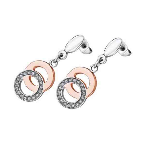 Lotus Style Elegantní bicolor náušnice se zirkony Woman Basic LS1913-4/2 + 2 měsíce na vrácení zboží
